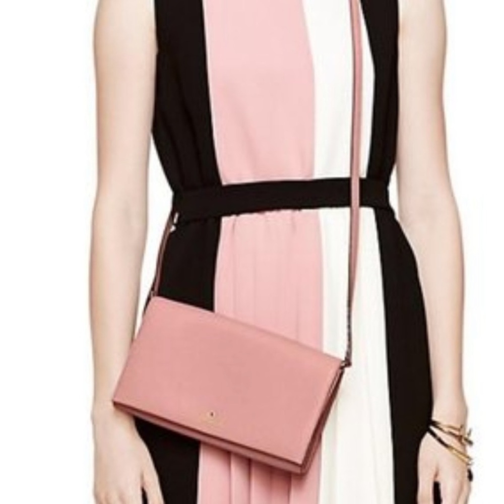 Kate Spade Pale Pink Leather Clutch / Cross Body